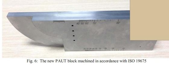 calibración ultrasónica del bloque del detector V1 del defecto de Olympus del cable de 25m m