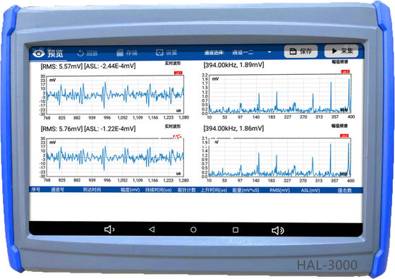 FFT Spectrum RMS ASL Detector de fugas de las válvulas de emisión de ondas acústicas de doble canal