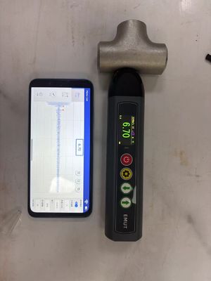 Un escáner B escanear EMAT acoplamiento de aire medidor de espesor ultrasónico con superficie de alta temperatura