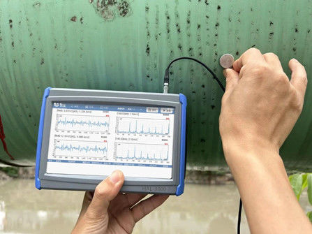 Análisis del espectro FFT avanzado Detector de fugas de válvula de emisión acústica sincrónica de doble canal con ganancia opcional