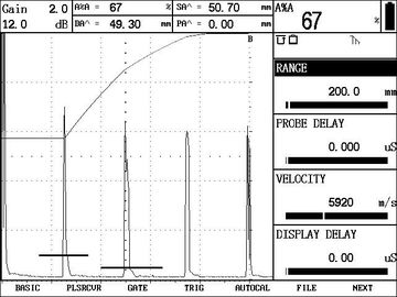 Digital DAC portátil, AVG curva el detector ultrasónico FD350USM60 del defecto del detector/UT del defecto